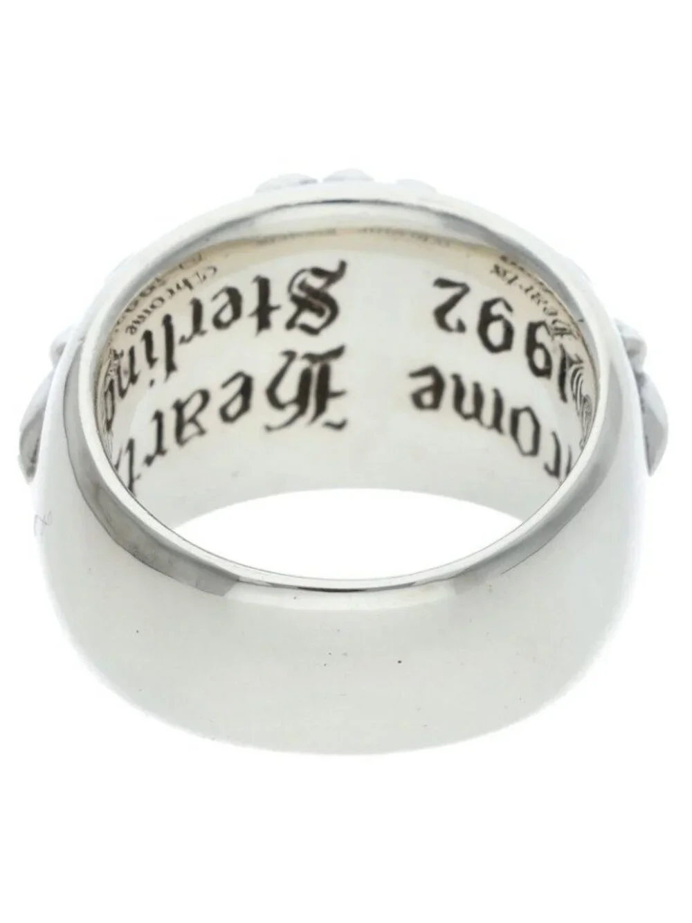 Chrome Hearts Flrl Floral Cross Silver Ring